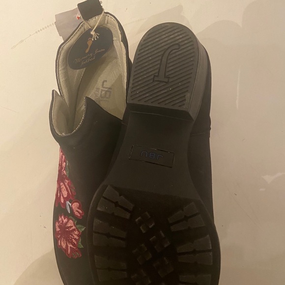 JBU memory foam ankle boots black & floral 6.5 - Picture 5 of 6